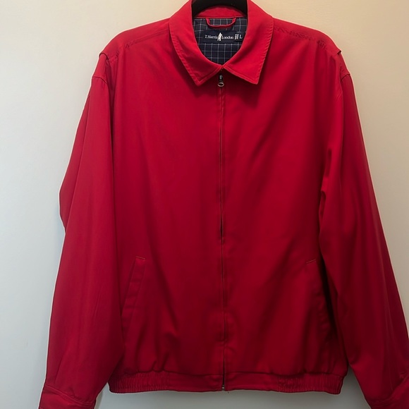 T. Harris London Red & Navy Full Zippered Windbreaker Size Large - Picture 2 of 11